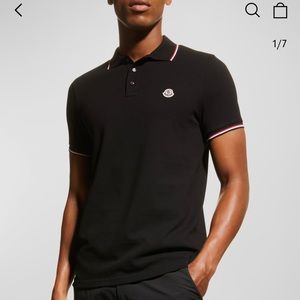 Brand new with tags Moncler polo shirt with signature tricolor tipping